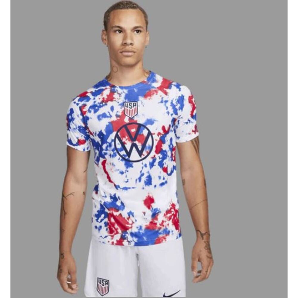 Nike USA Men's Pre-Match Top Jersey Sz Medium Multi Dri-FIT World Cup VW Soccer‎